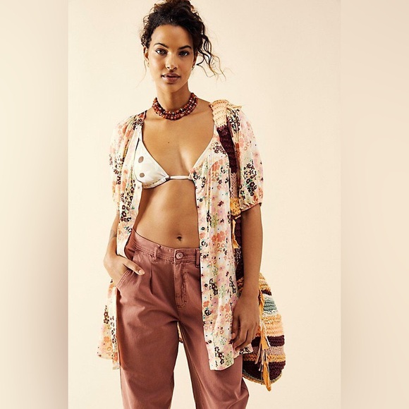 (SOLD) FREE PEOPLE NWT Callie Printed Tunic Top Size Large - Picture 13 of 14